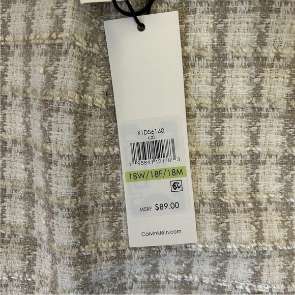 Calvin Klein Womens Tweed Textured Suit Skirt Back Slit Plus Size 18 W - NWT $89 - Picture 11 of 15